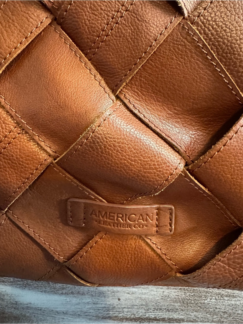 Woven Leather Shoulder Tote in Brown - Picture 3 of 10